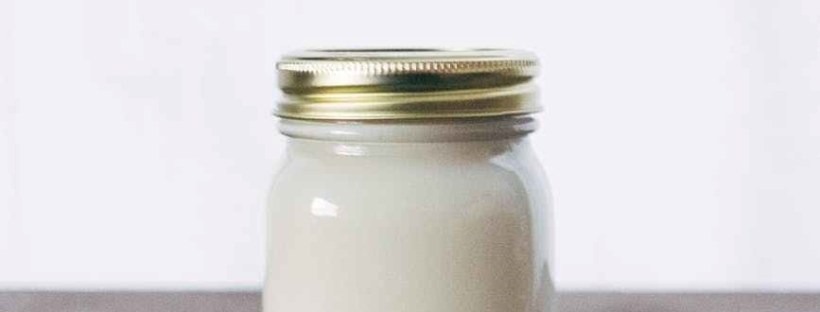 Jar of vanilla yoghurt